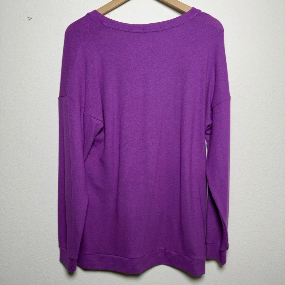 Beyond Yoga Women Long Weekend Lounge Pullover Sweater Small‎ Purple Plum Casual - Picture 9 of 11